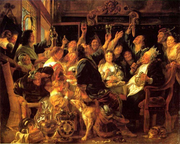 Jacob Jordaens Feast of the bean king Sweden oil painting art